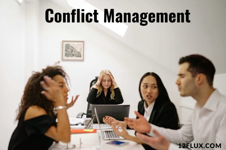 A visual representation of various types of conflict and conflict management techniques.